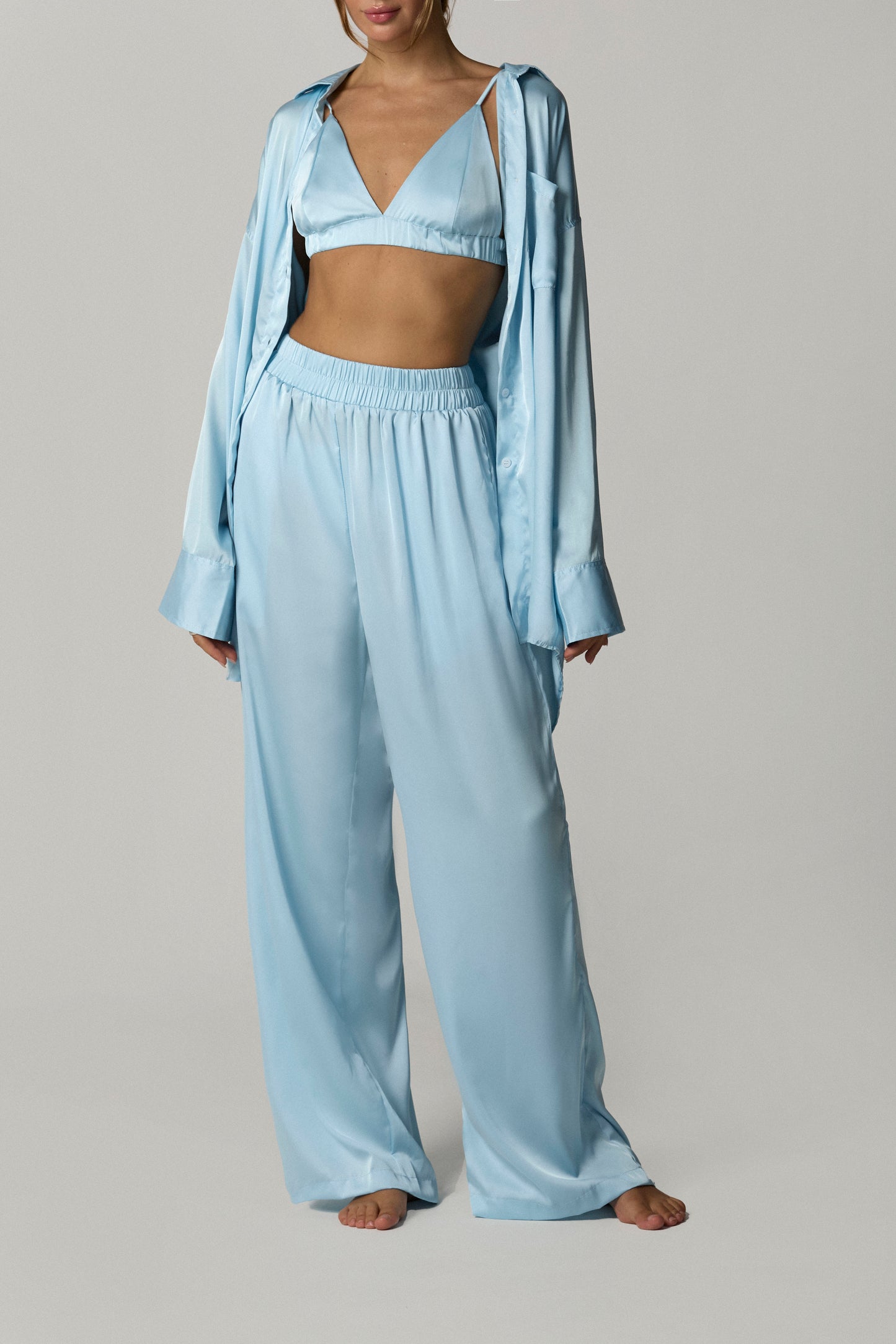 Silk Pants Blue