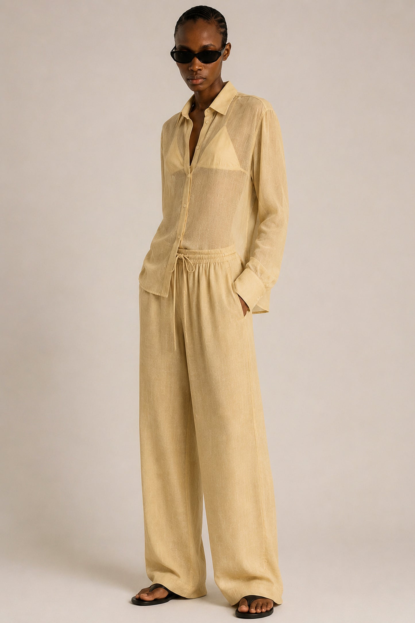Veil shirt cotton yellow