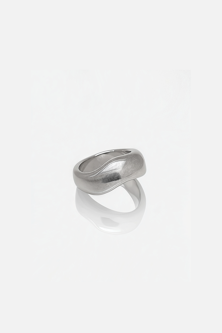 Textured unisex wave ring