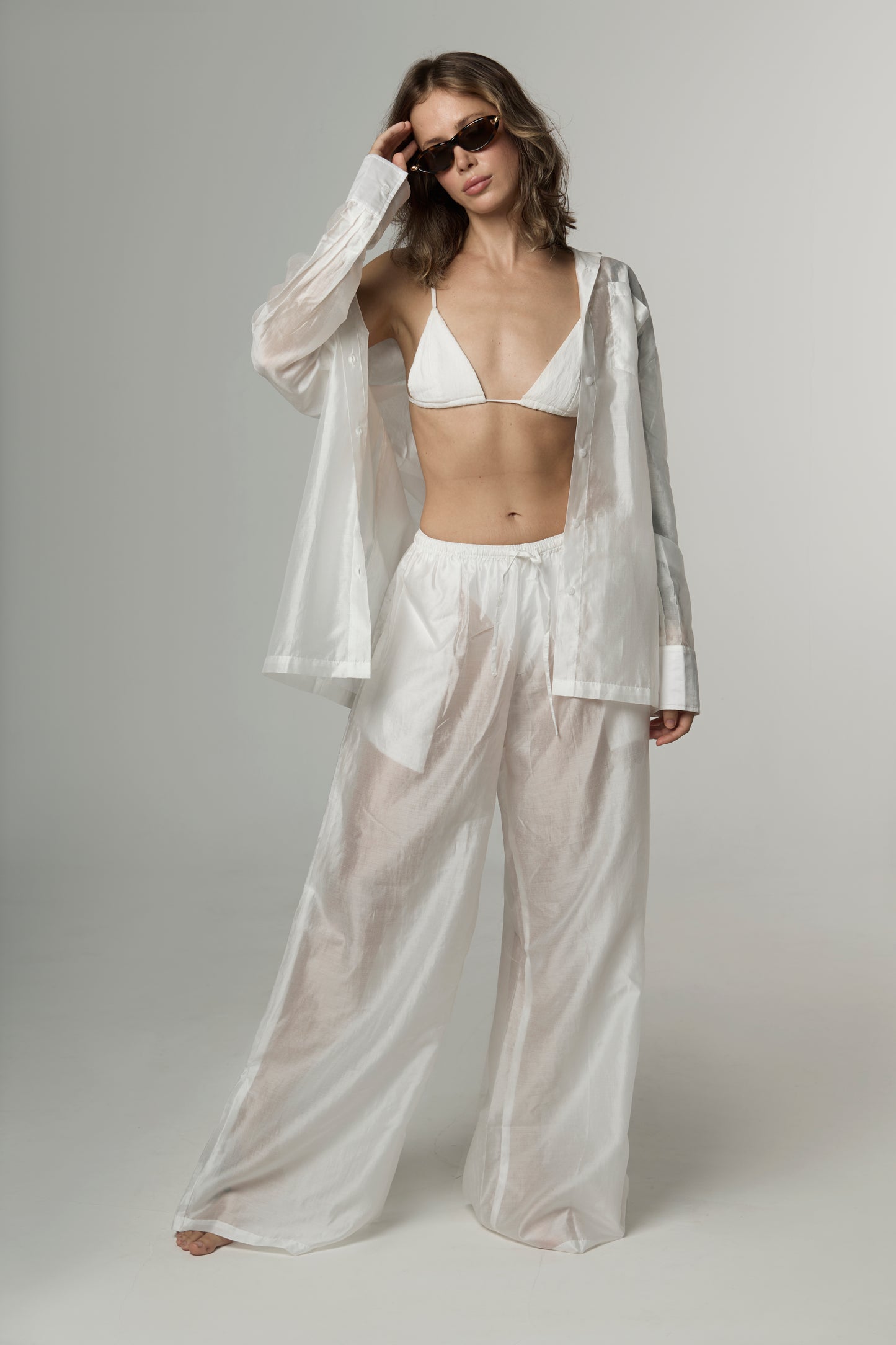 Veil pants cotton white