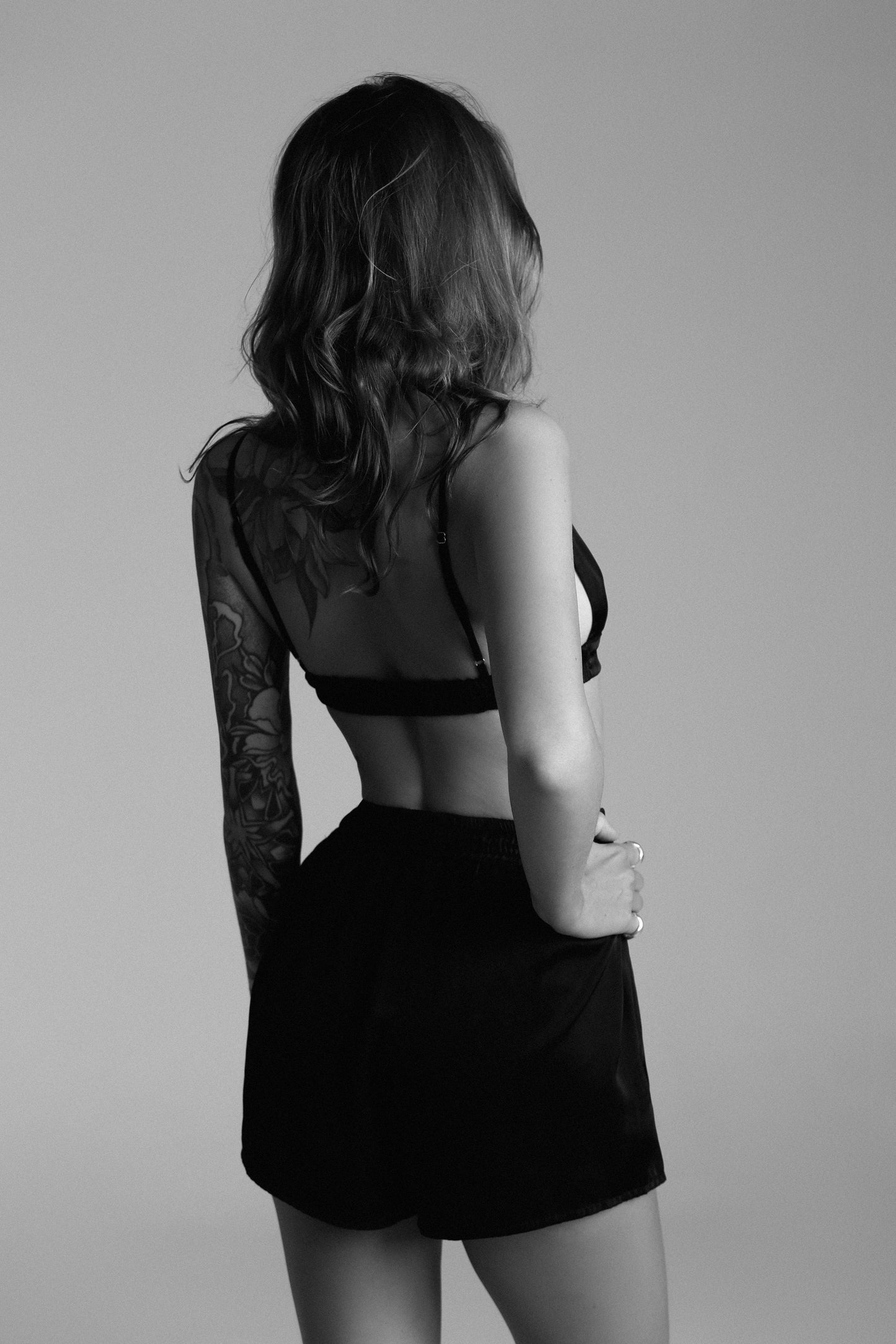 Silk suit with boxer shorts black