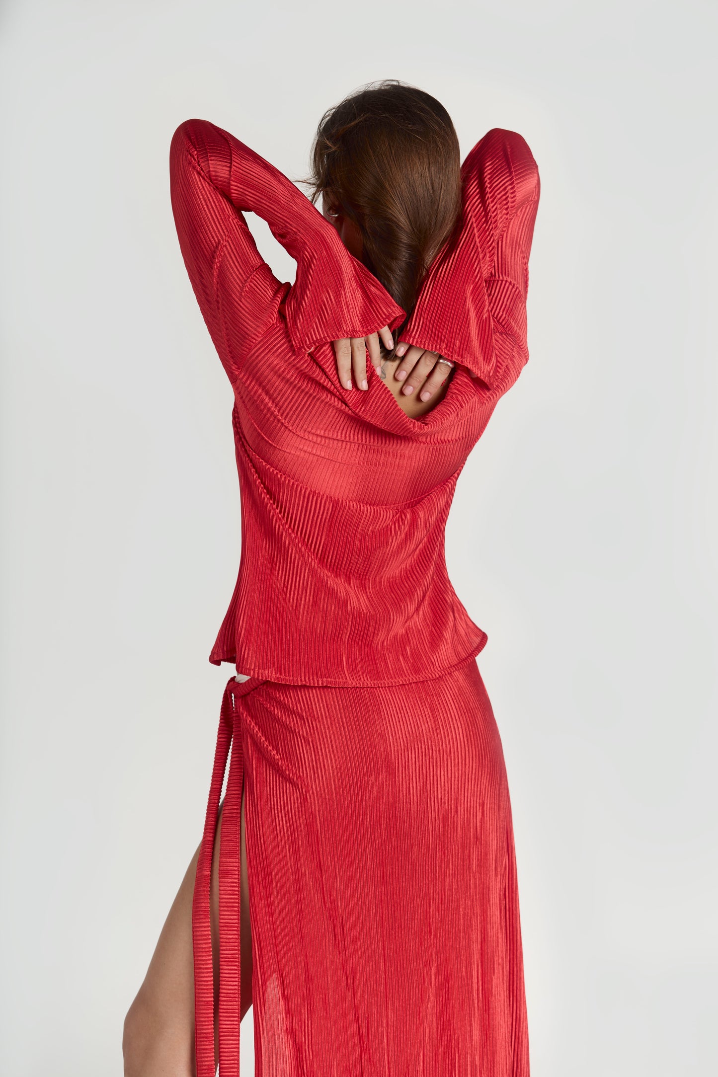 Moonlight Red tie-blouse