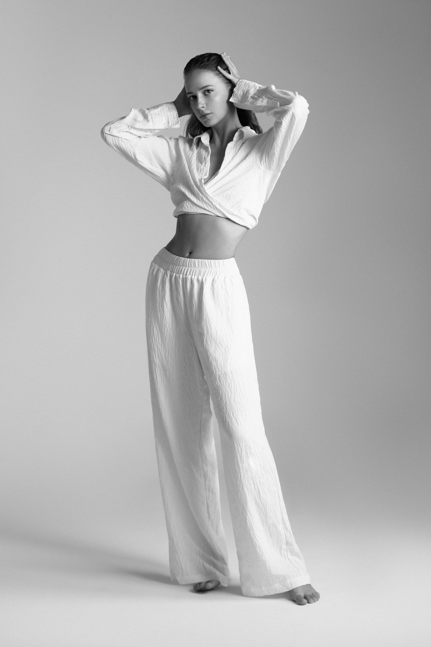 White linen pants