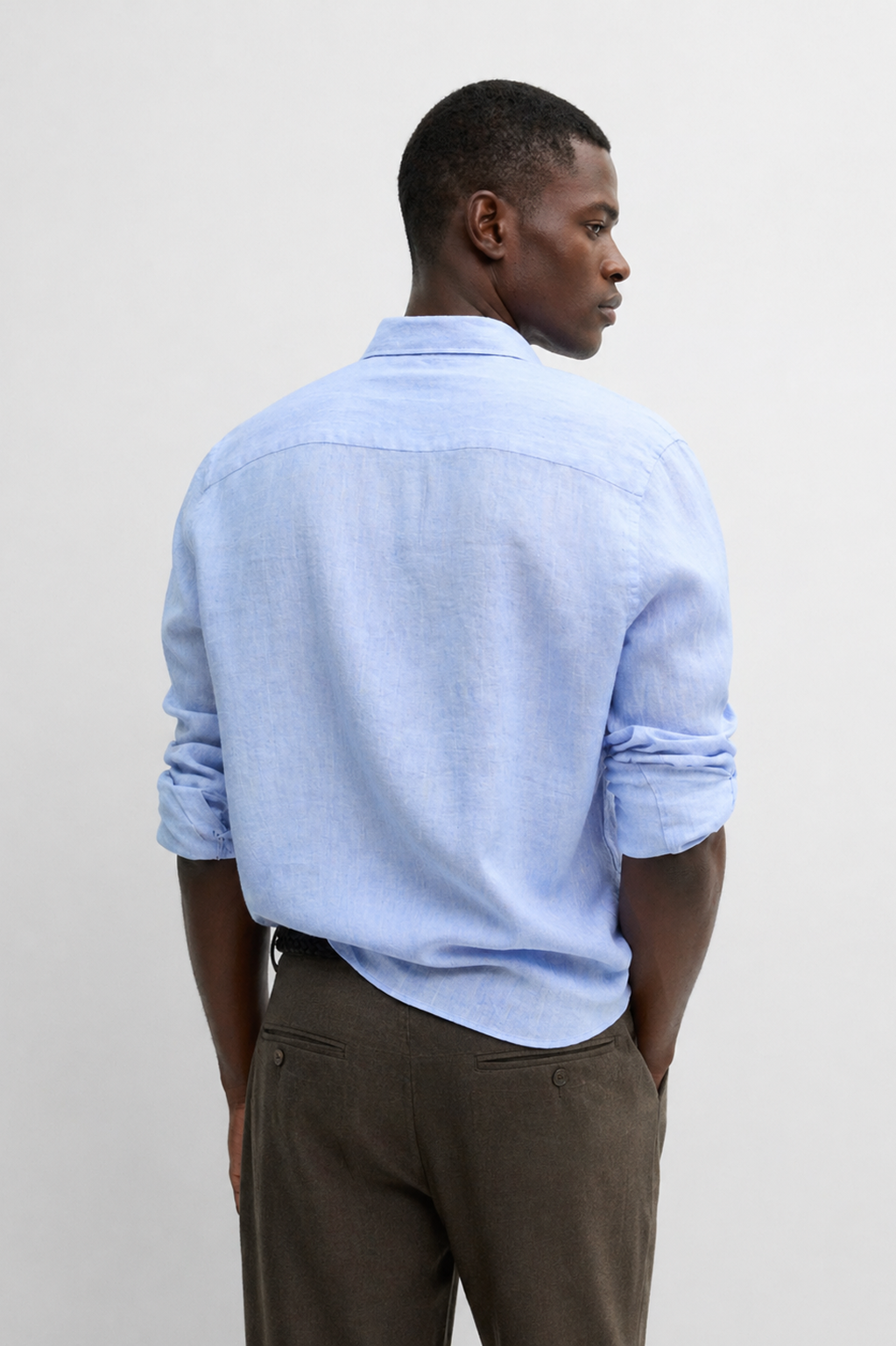 Linen Shirt Light Blue, Men