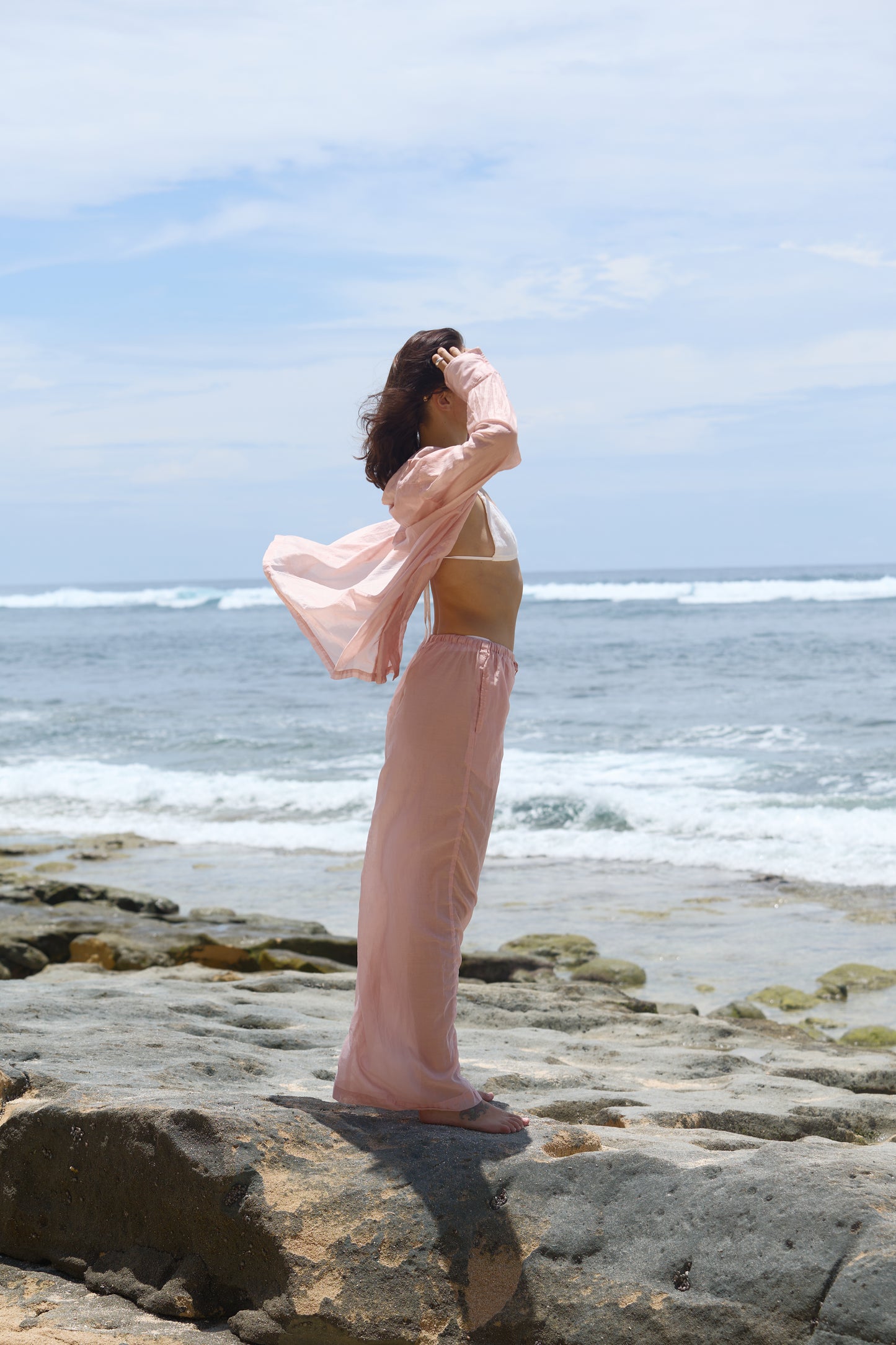 Veil suit cotton pink