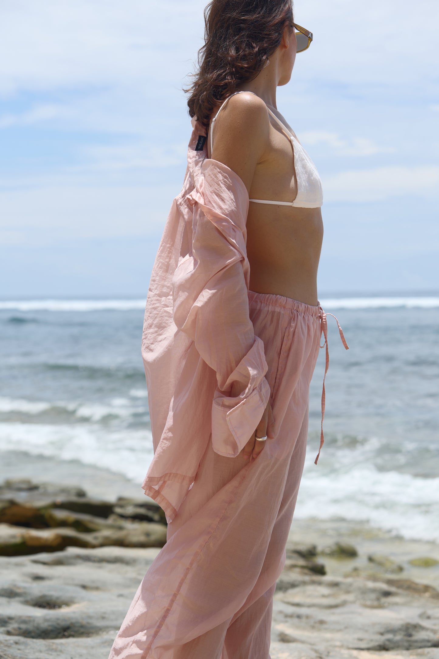 Veil pants cotton pink