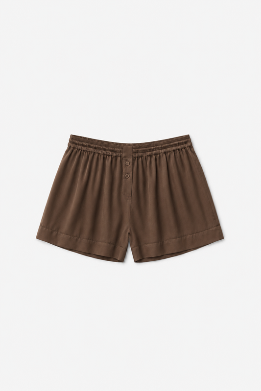 Veil cotton shorts brown