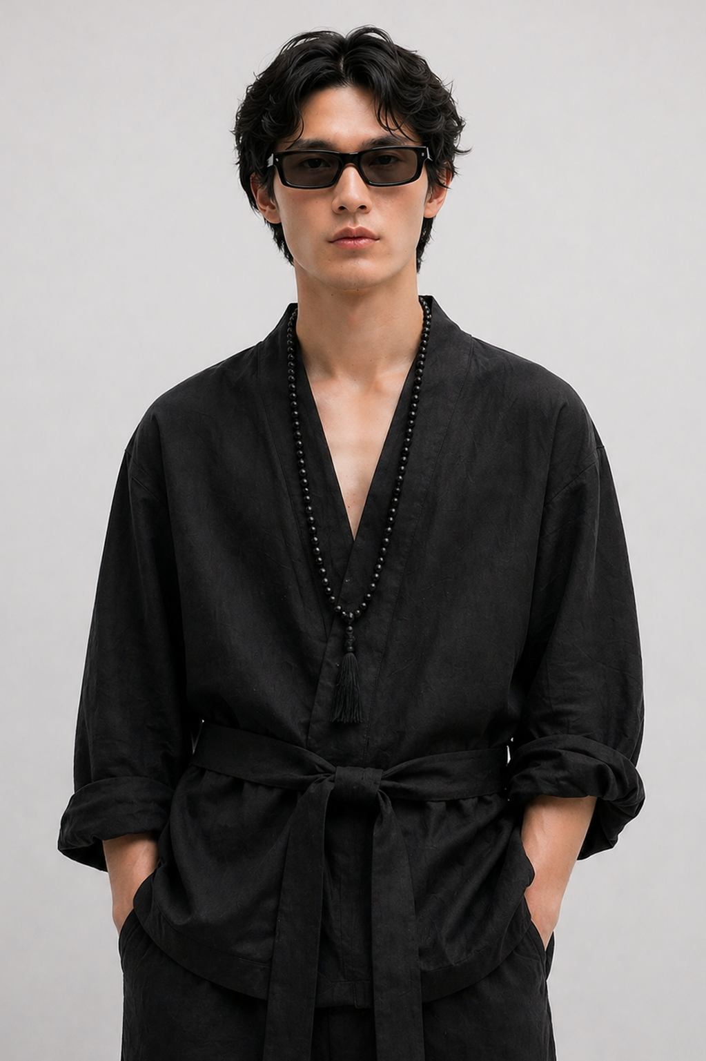 Linen Short Kimono, Men