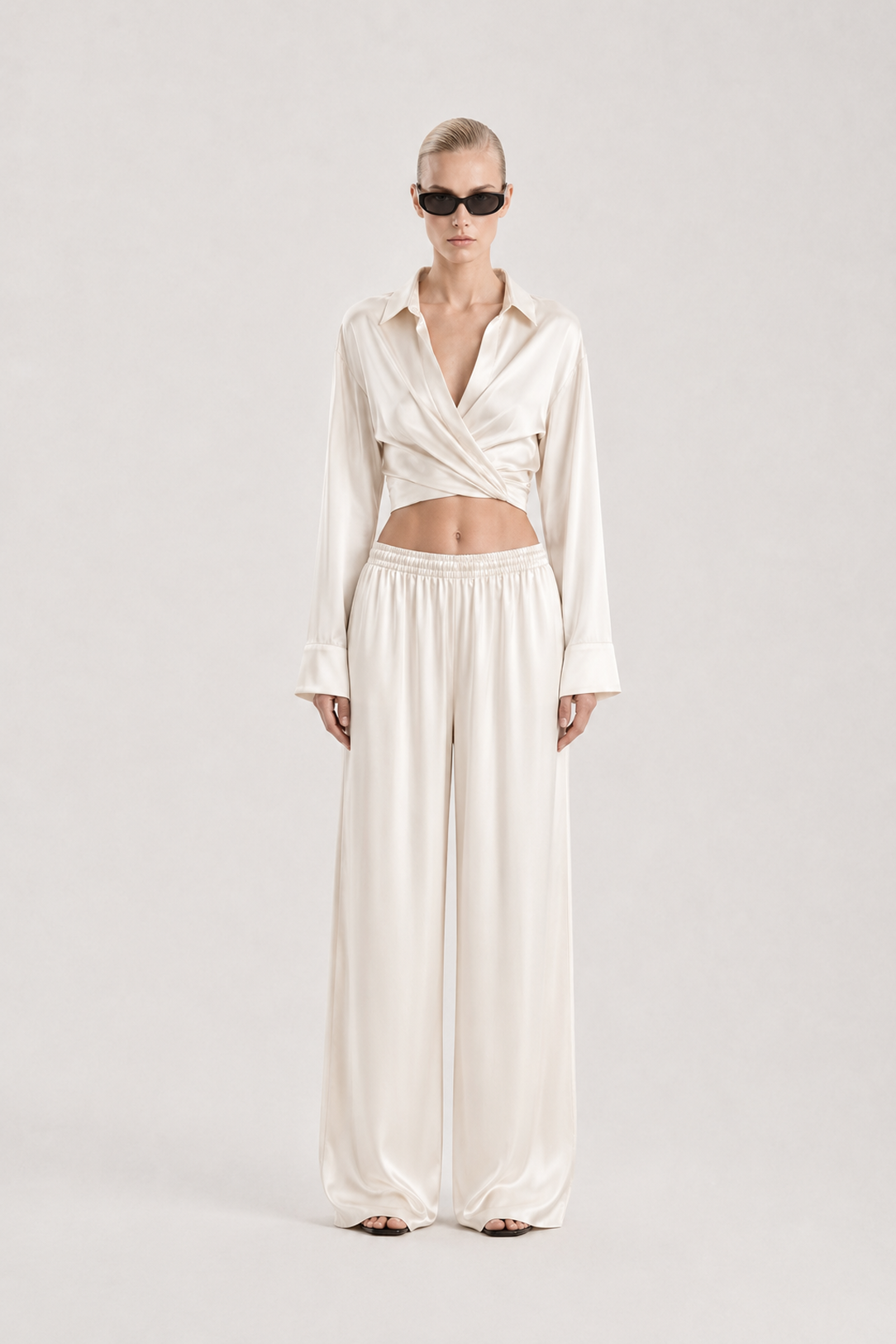 Silk pants in milk 50% OFF