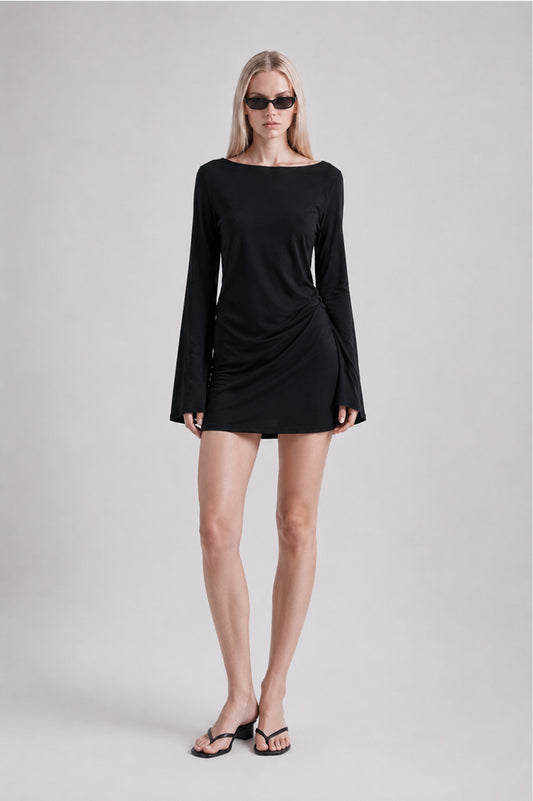 Soft cotton dress black