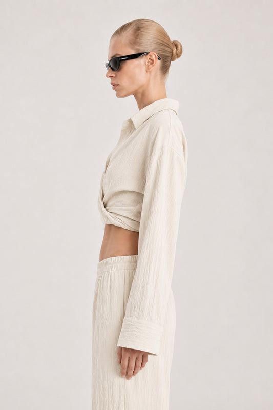 Linen shirt in white linen 50% OFF