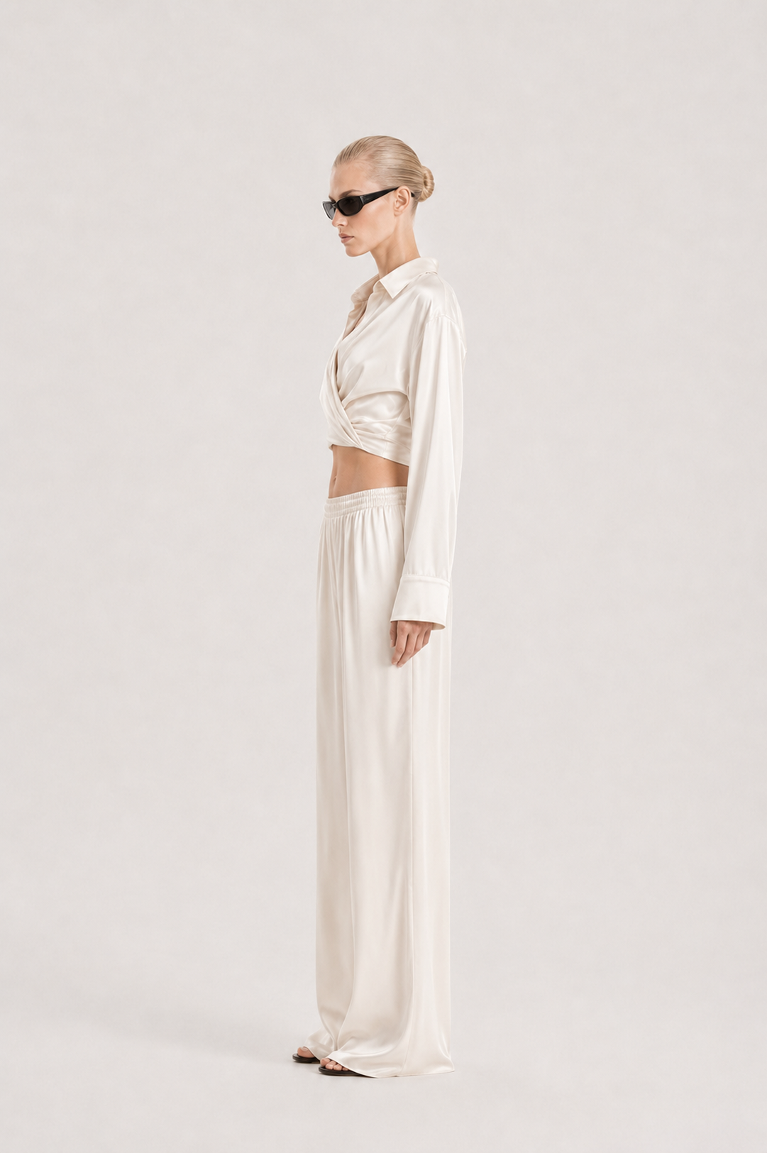 Silk pants in milk 50% OFF