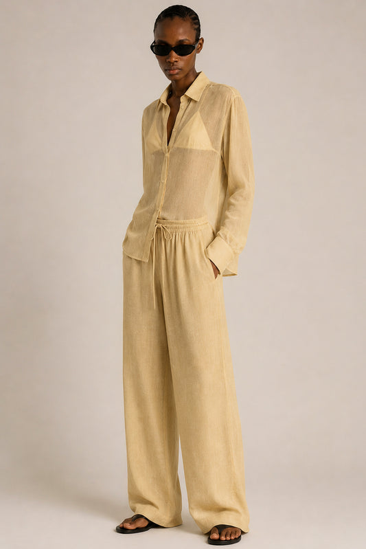 Veil suit cotton yellow