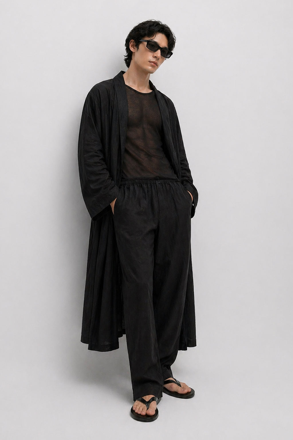 Linen Long Kimono, Men