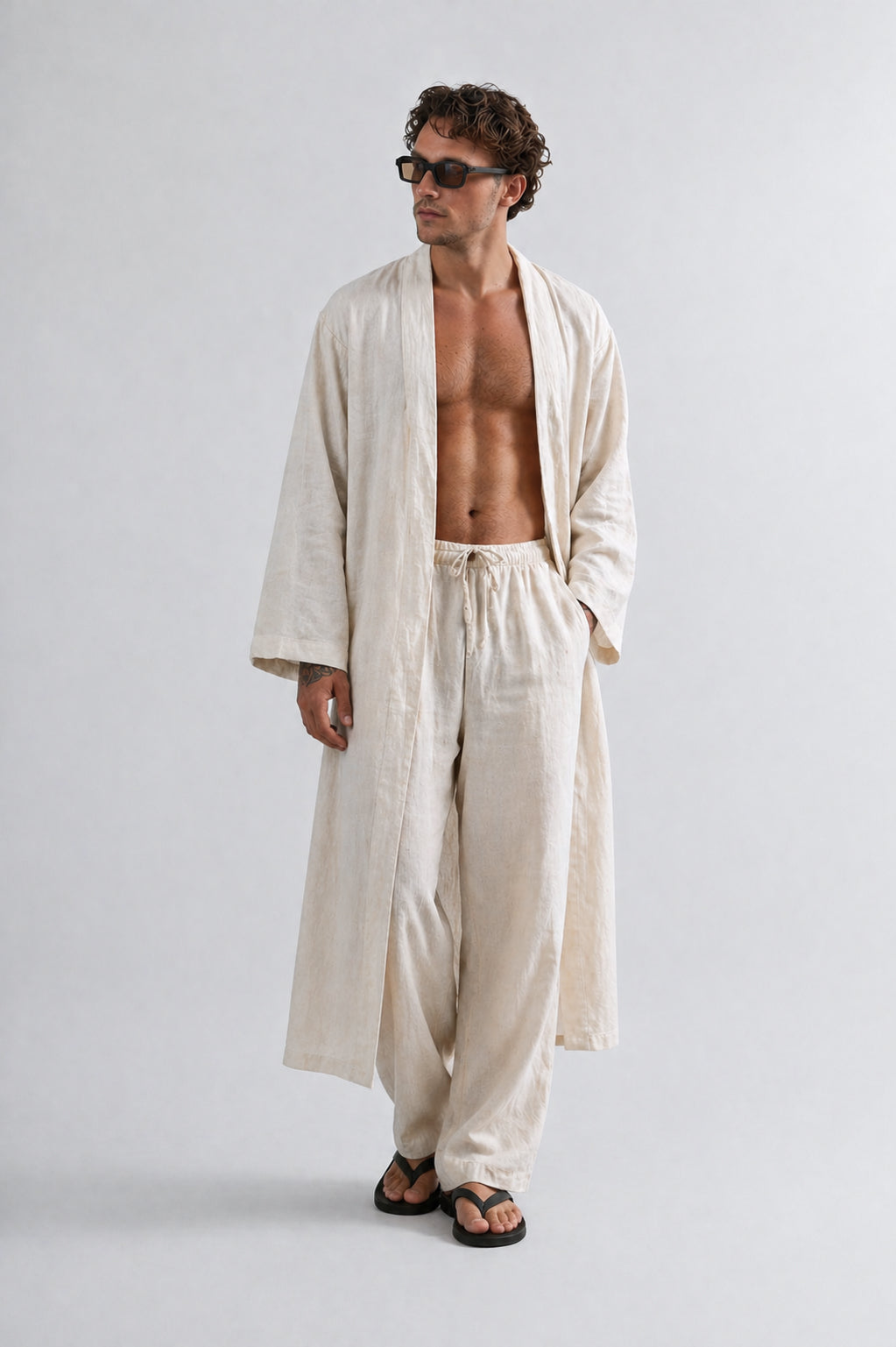 Linen Long Kimono, Men