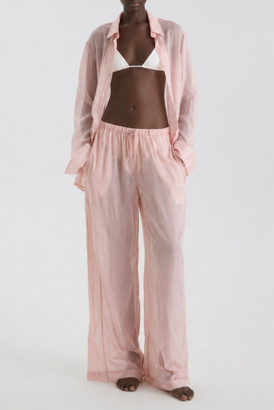 Veil pants cotton pink