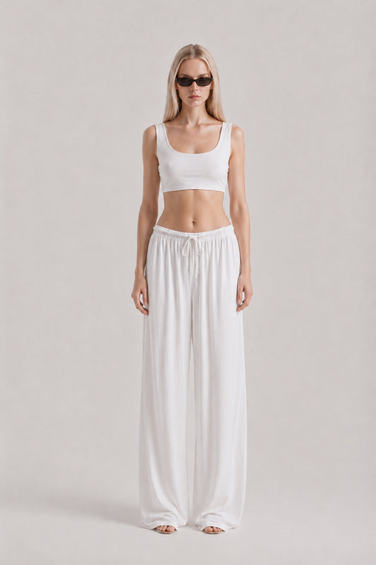 Pants soft cotton white