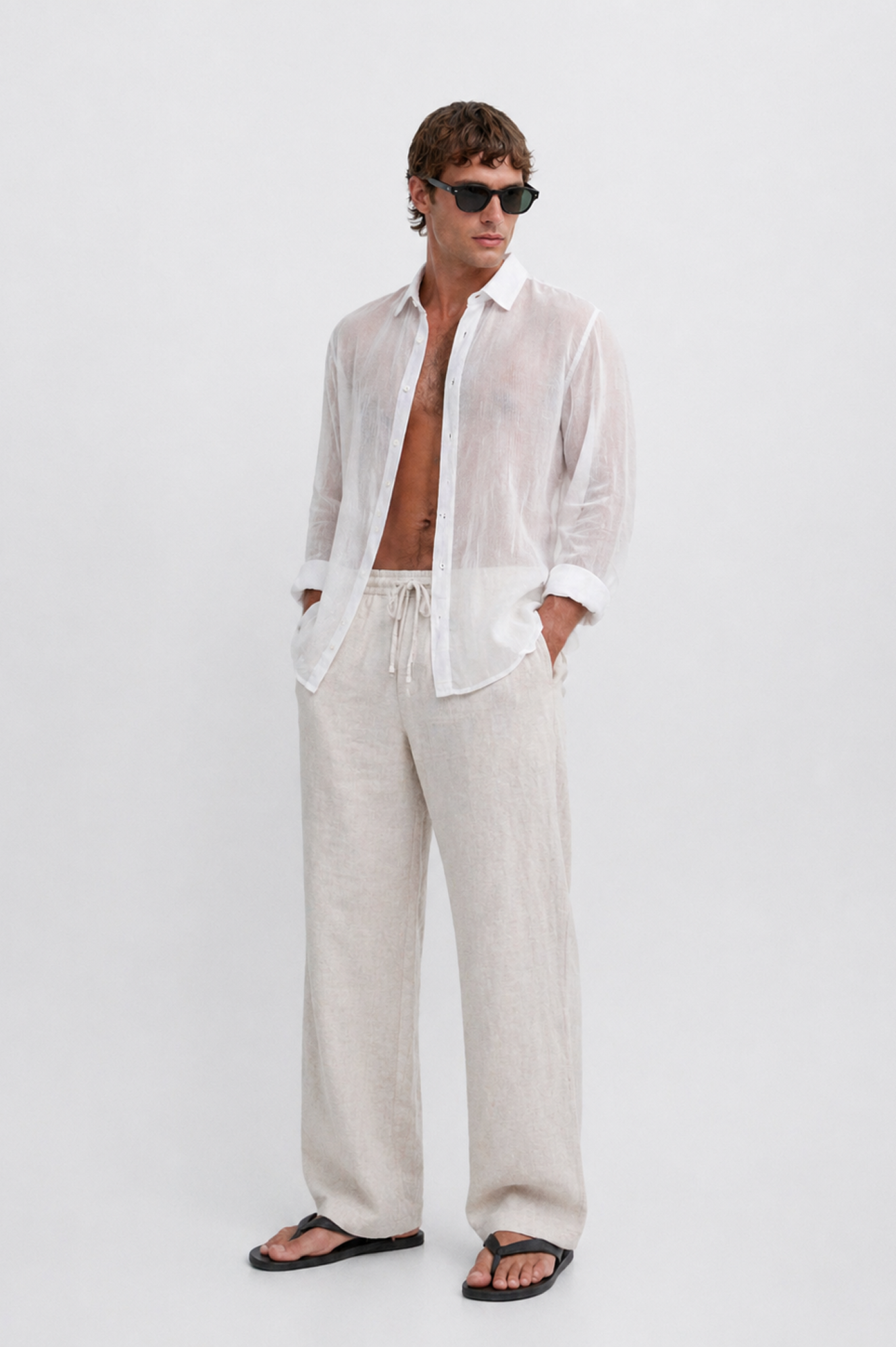 Veil Cotton Shirt White, Men
