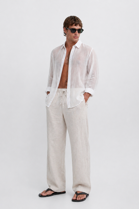 Veil Cotton Shirt White, Men