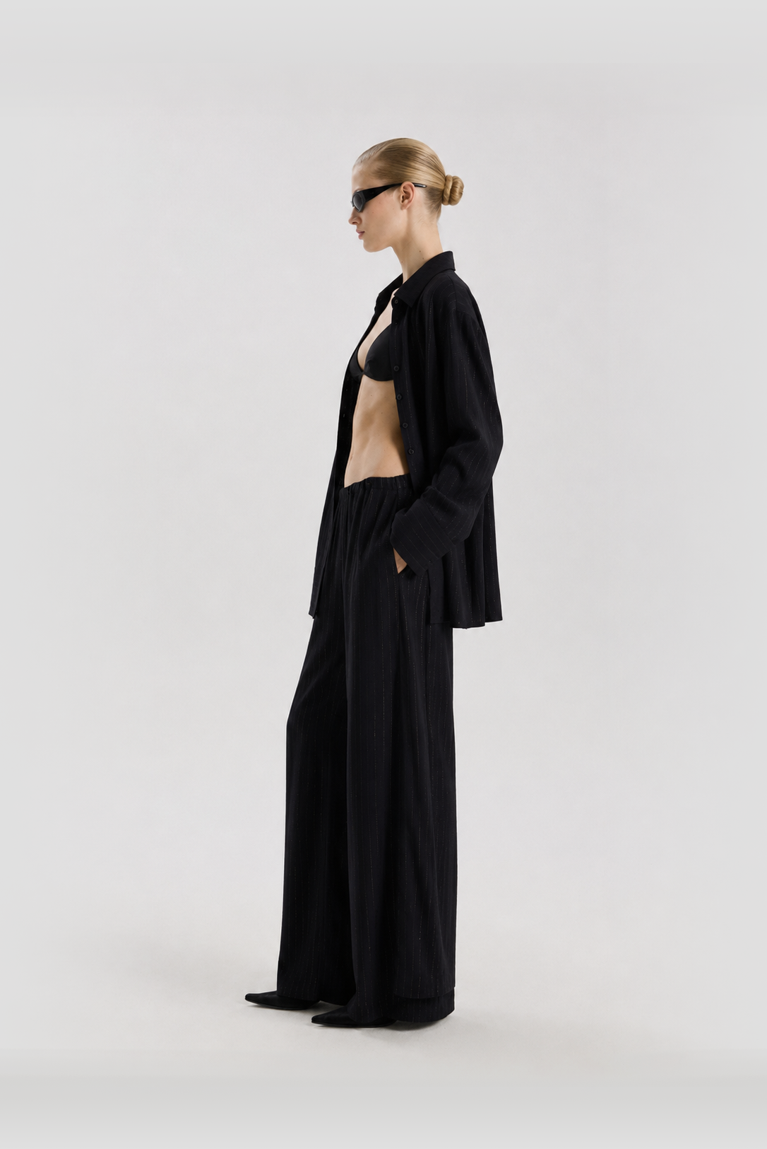 Linen suit in black 50% OFF