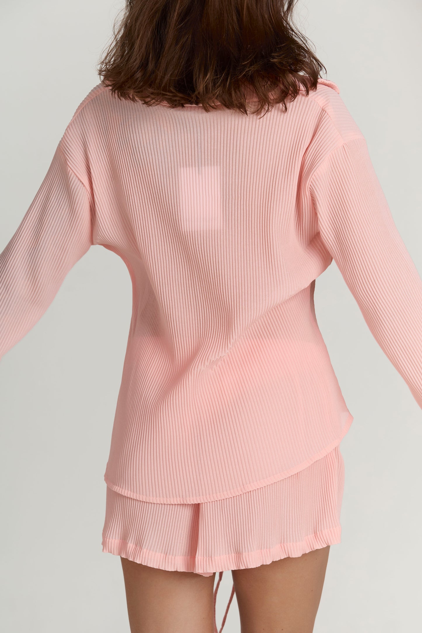 Moonlight Pink tie-blouse