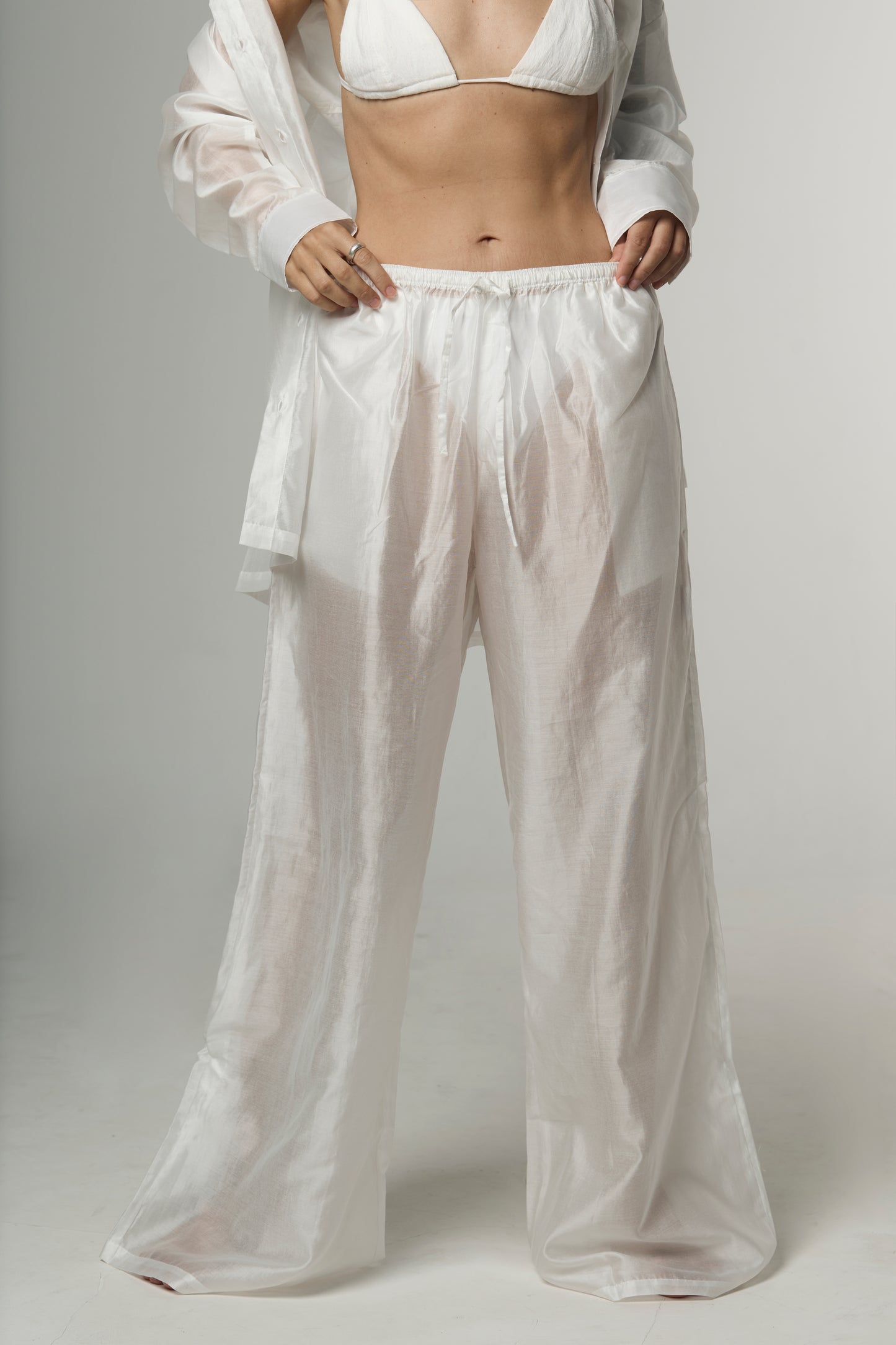 Veil pants cotton white