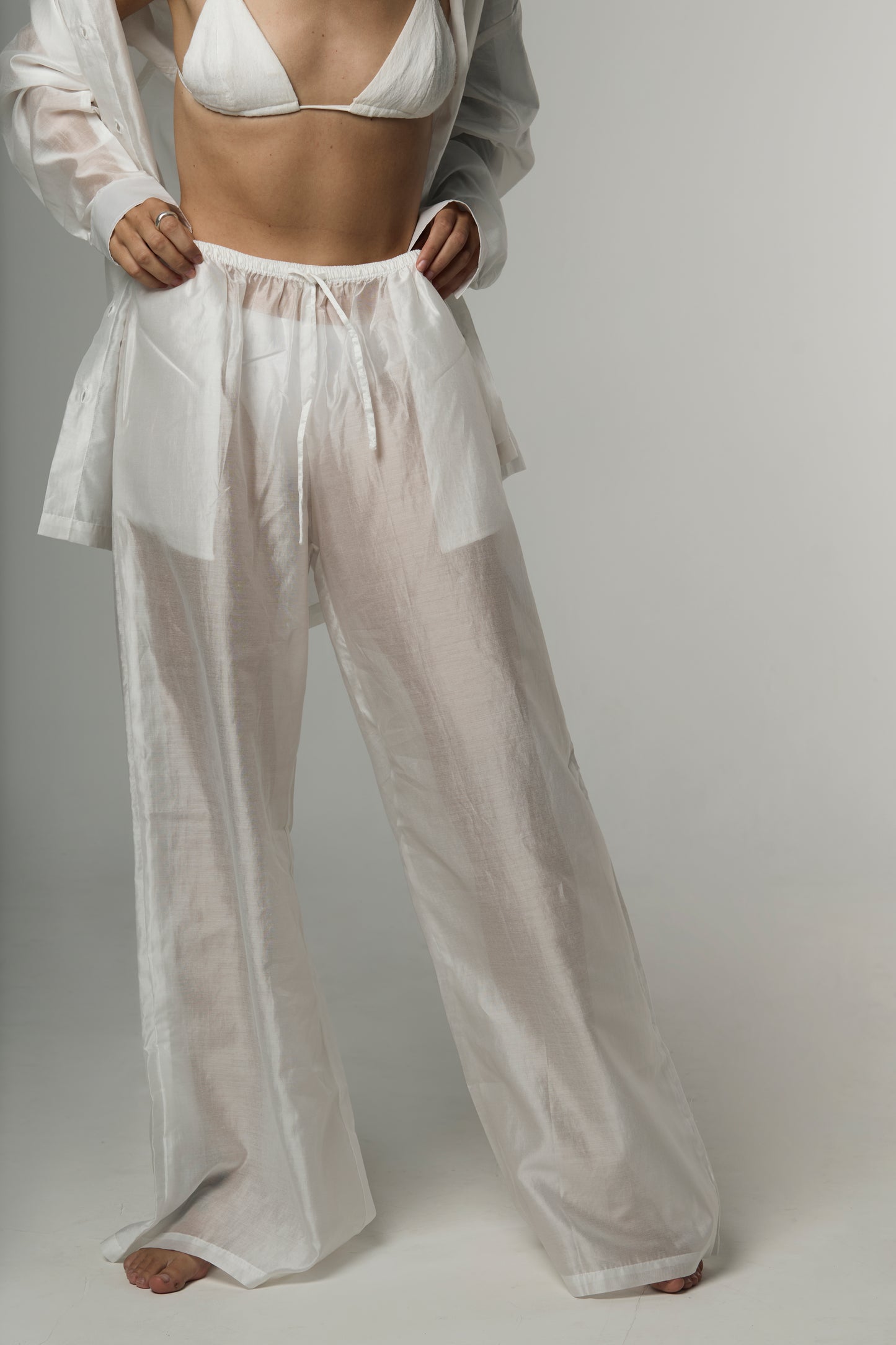 Veil pants cotton white