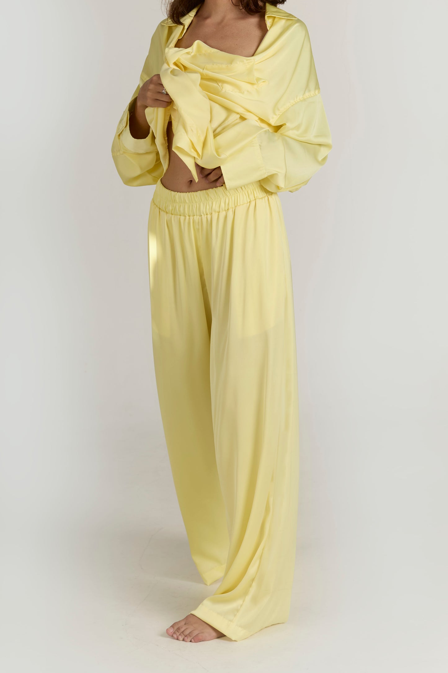 Silk Pants Yellow