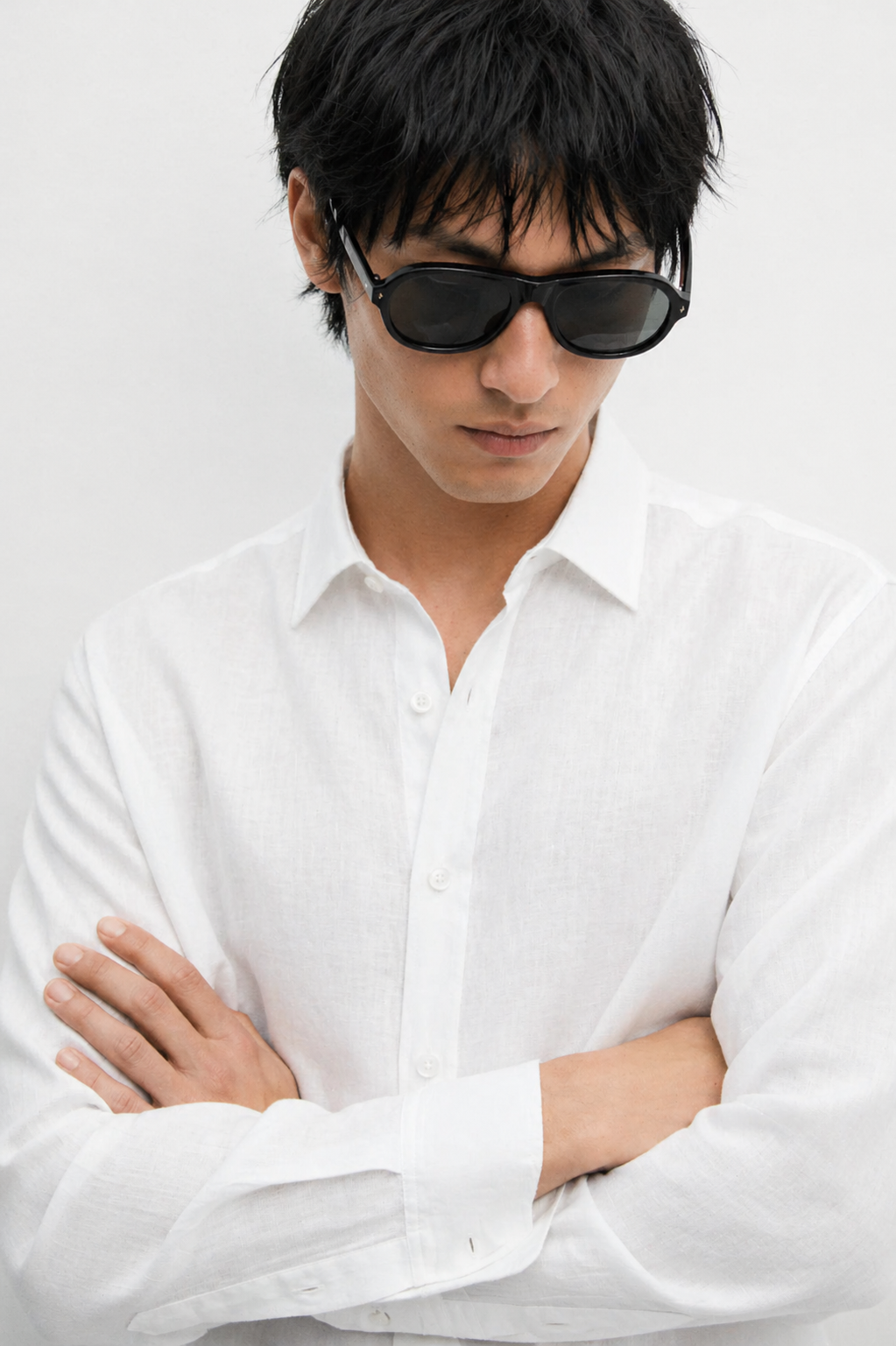 Linen Shirt White, Men