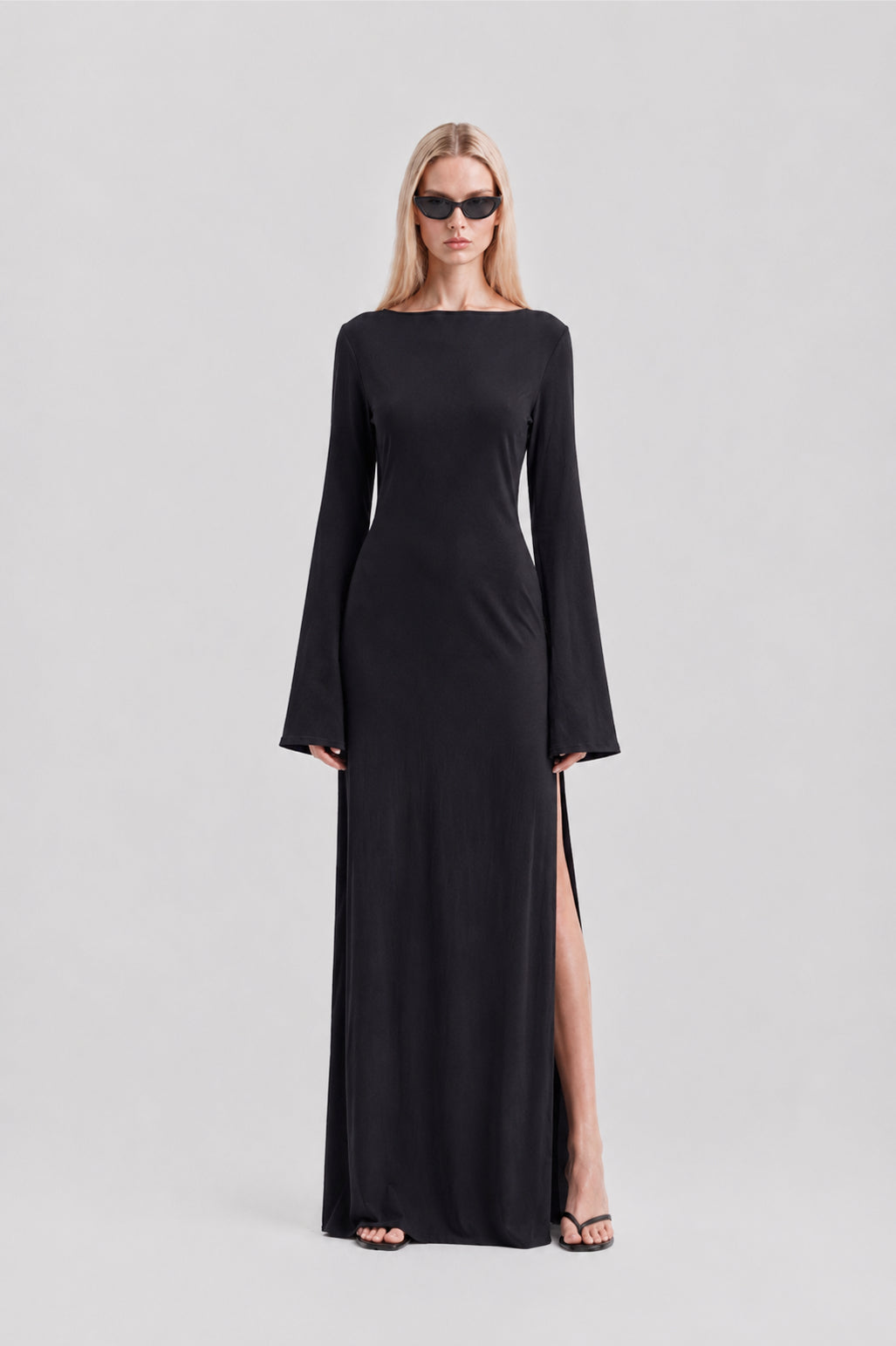 Long cotton dress black