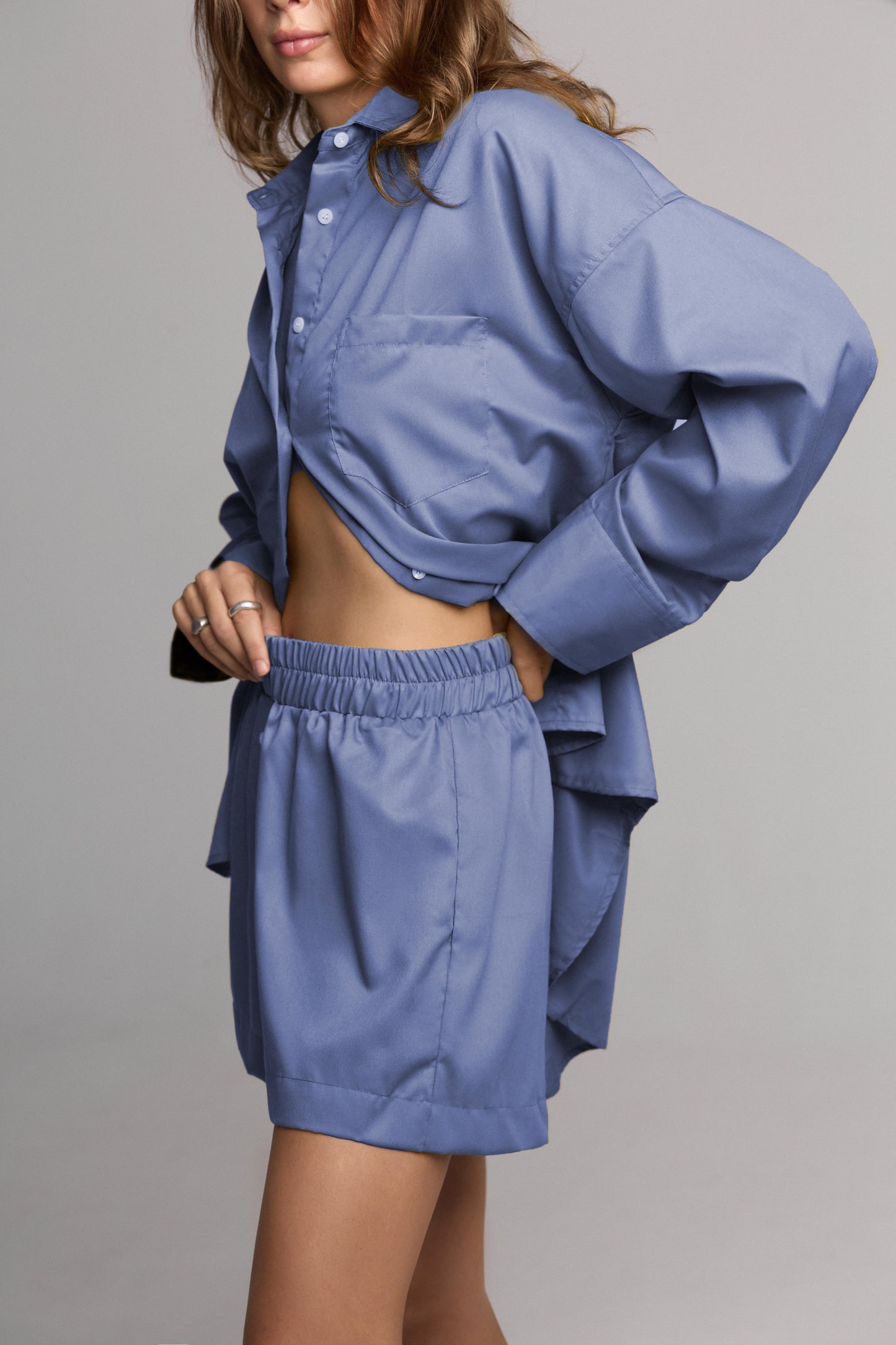 Cotton suit with boxer-shorts