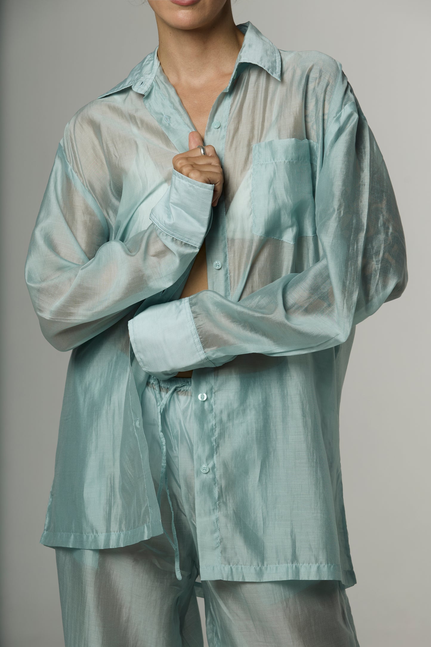 Veil suit cotton blue