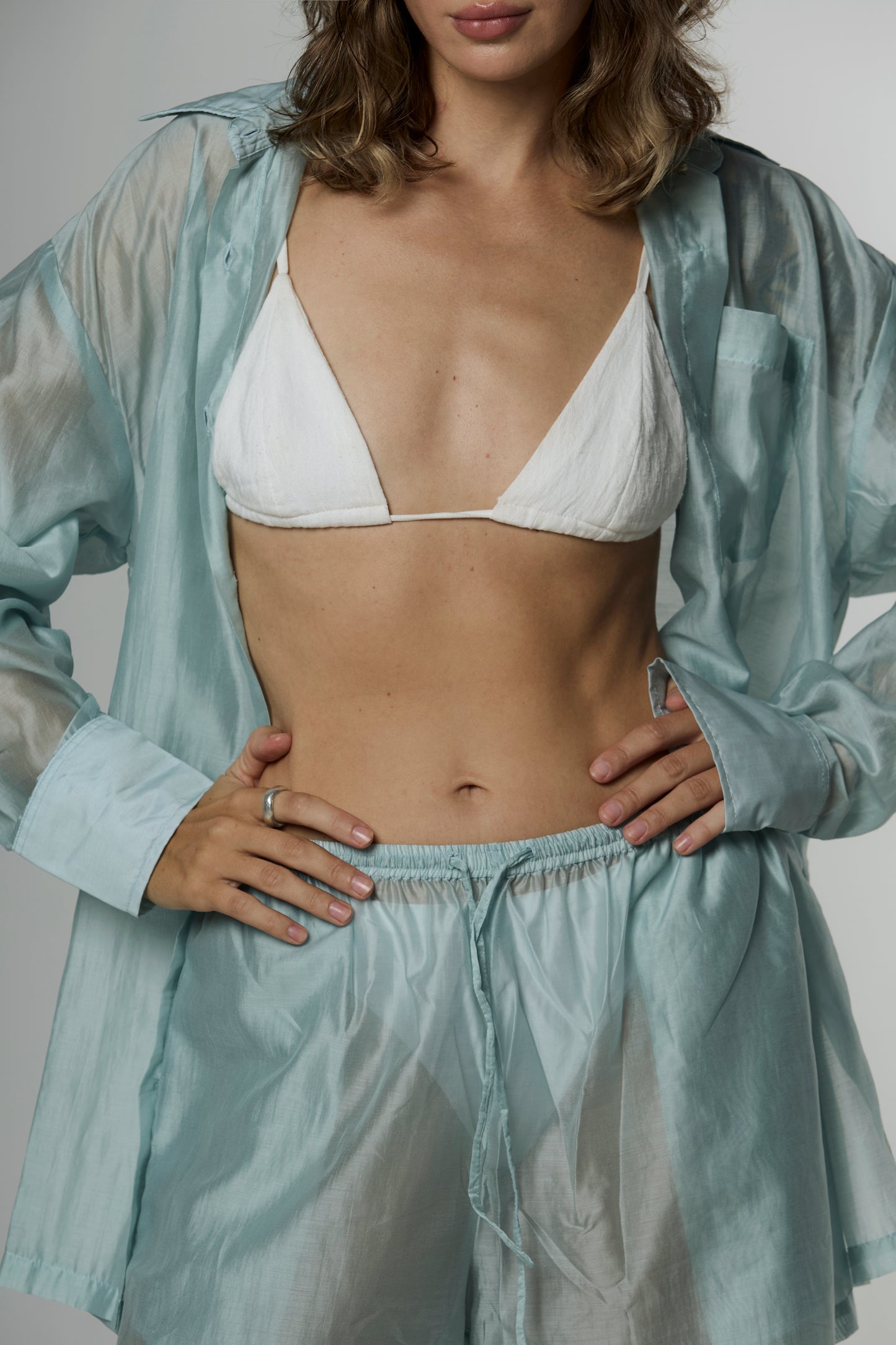 Veil suit cotton blue