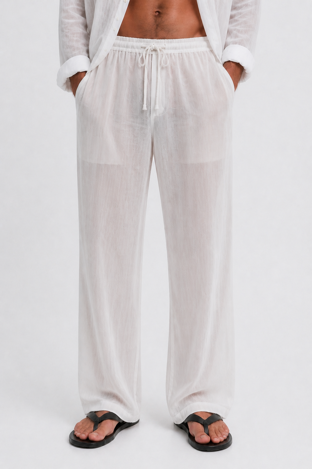 Veil Cotton pants White, Men