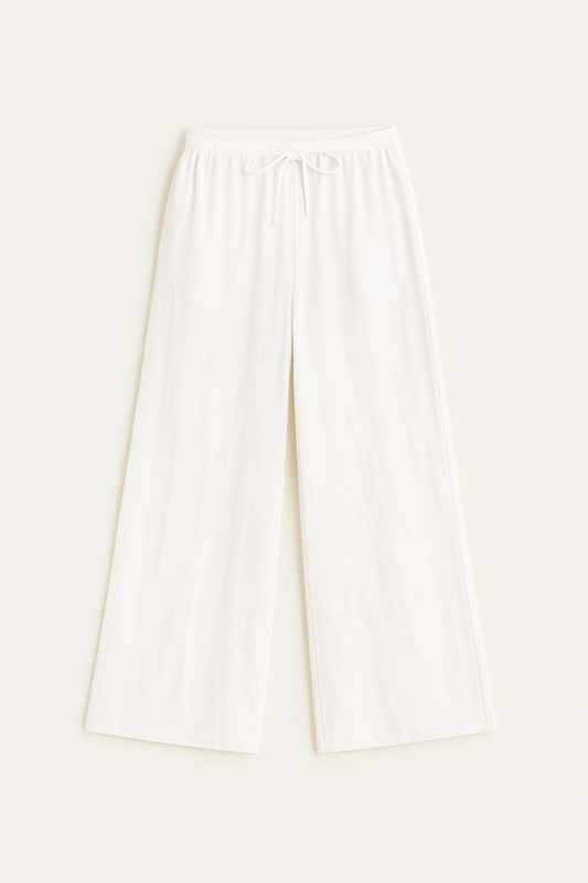 Veil pants cotton white