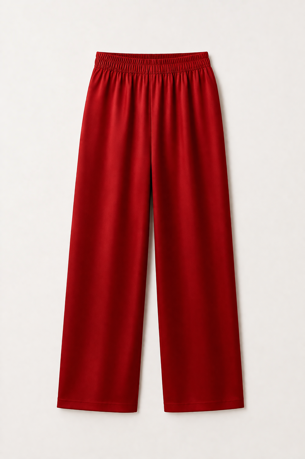 Silk pants red