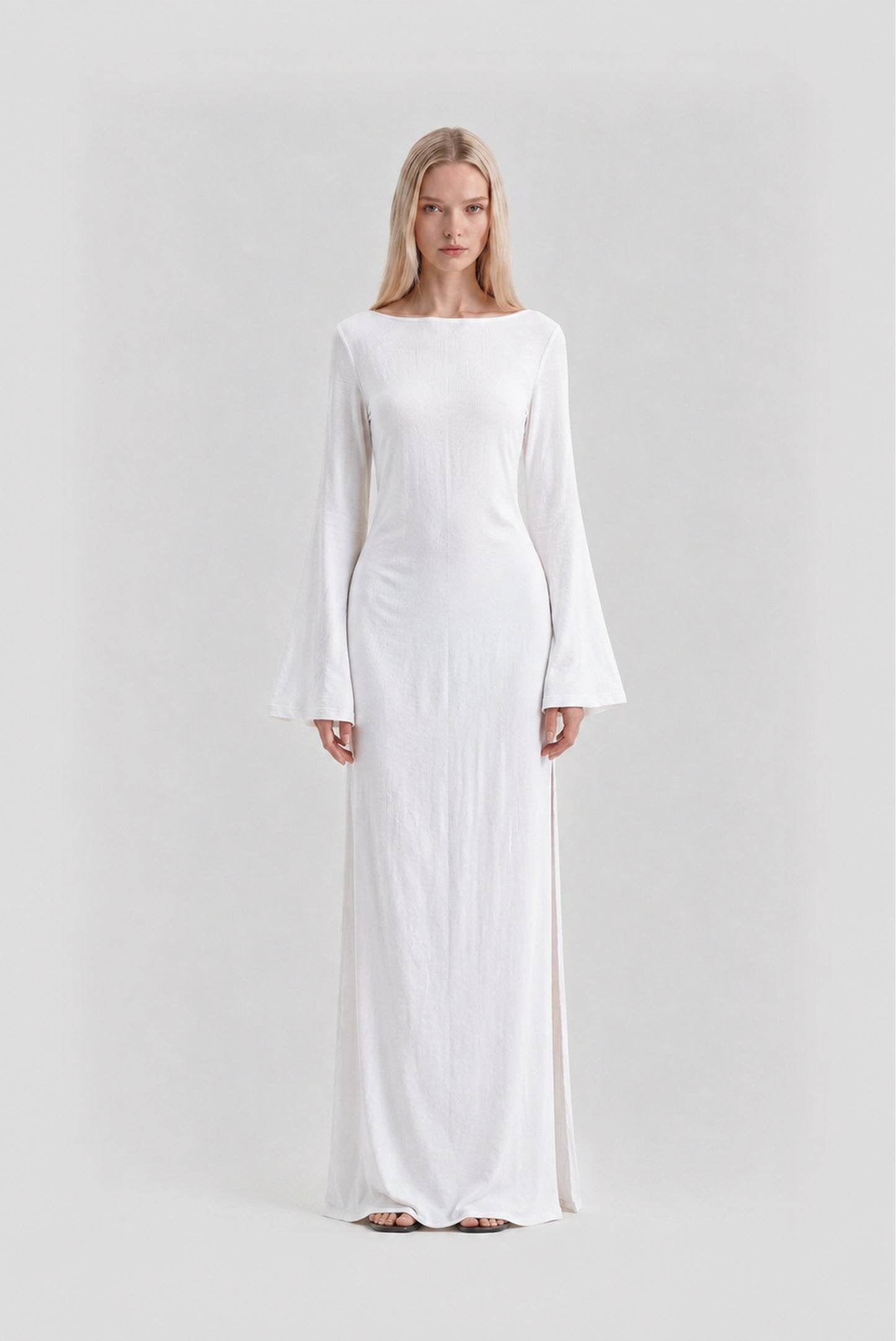 Long cotton dress white