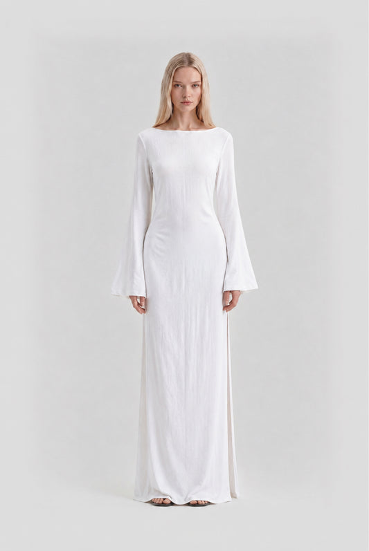 Long cotton dress white