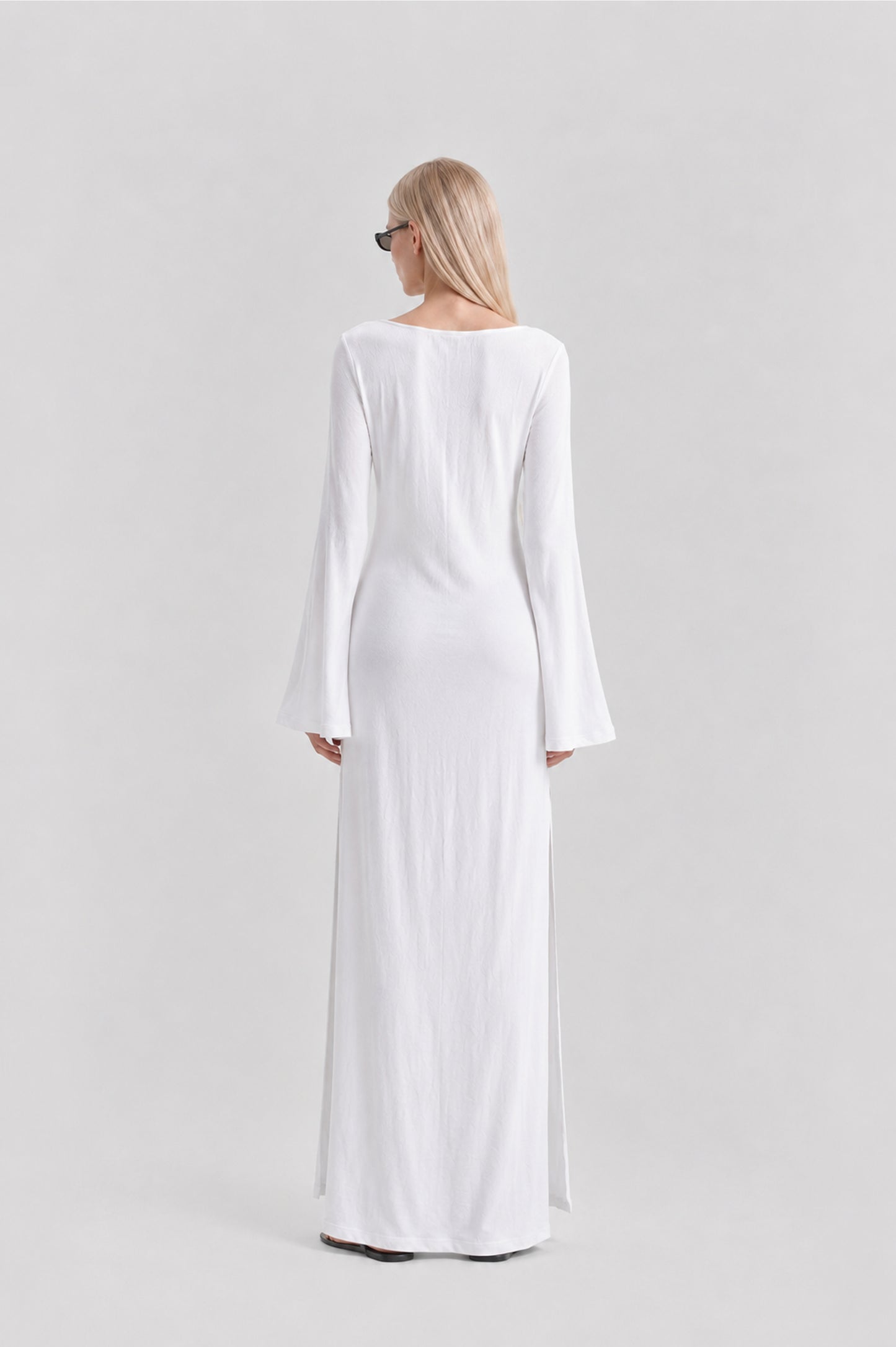 Long cotton dress white