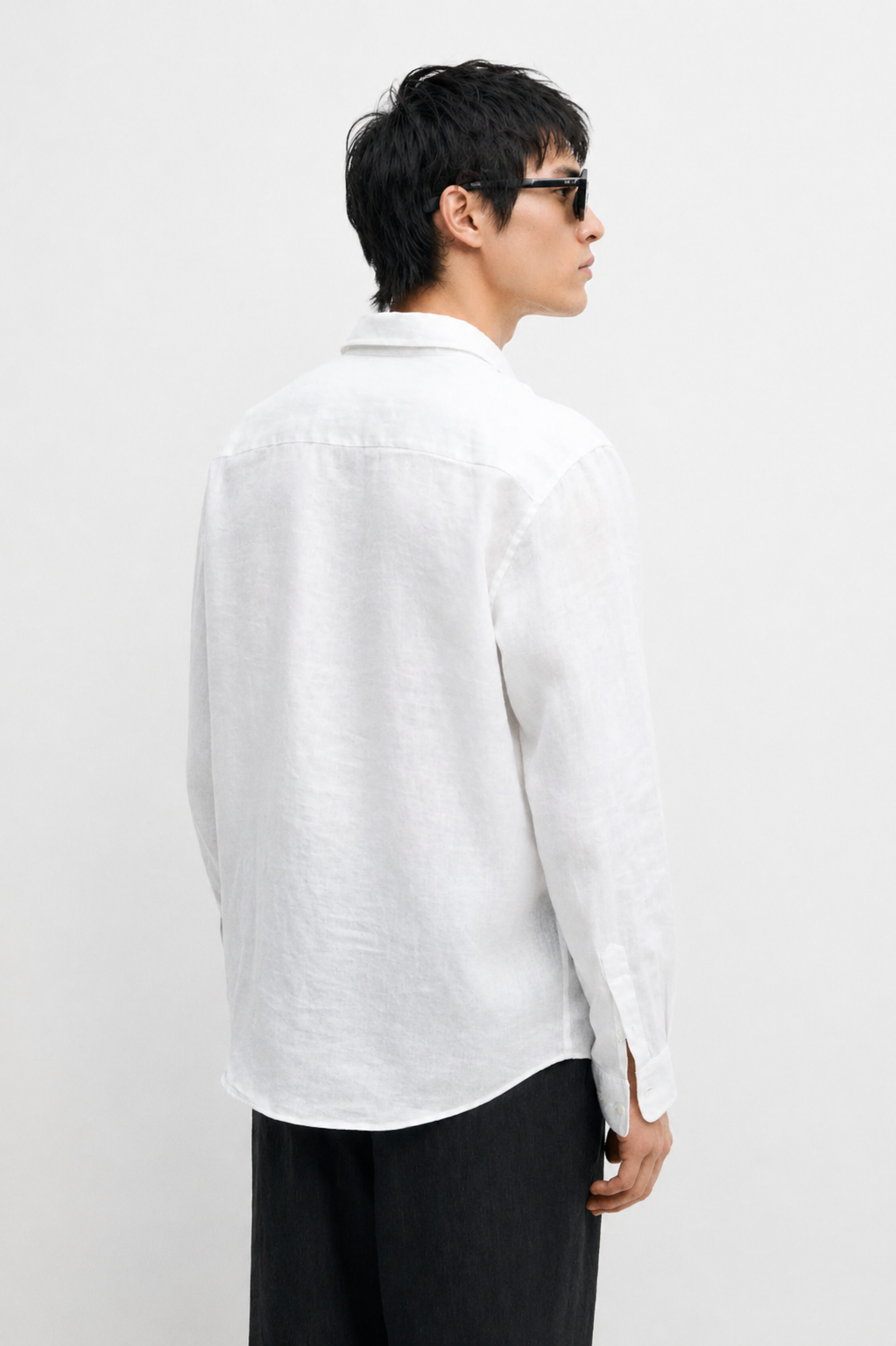 Linen Shirt White, Men