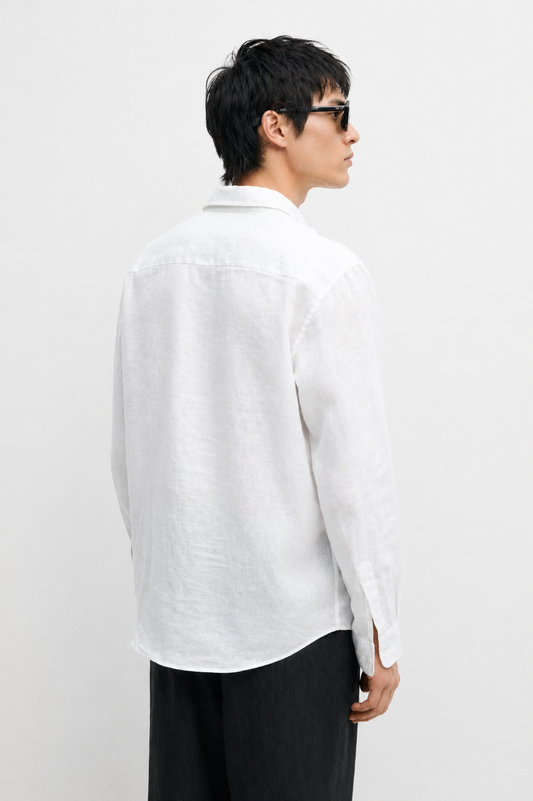 Linen Shirt White, Men