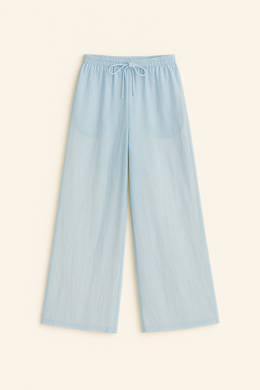 Veil pants cotton blue