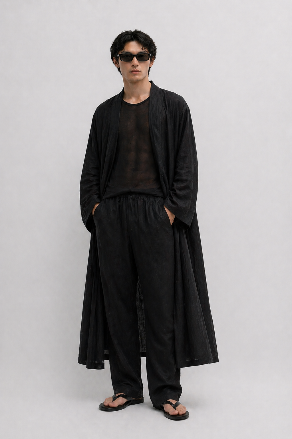 Linen Long Kimono, Men