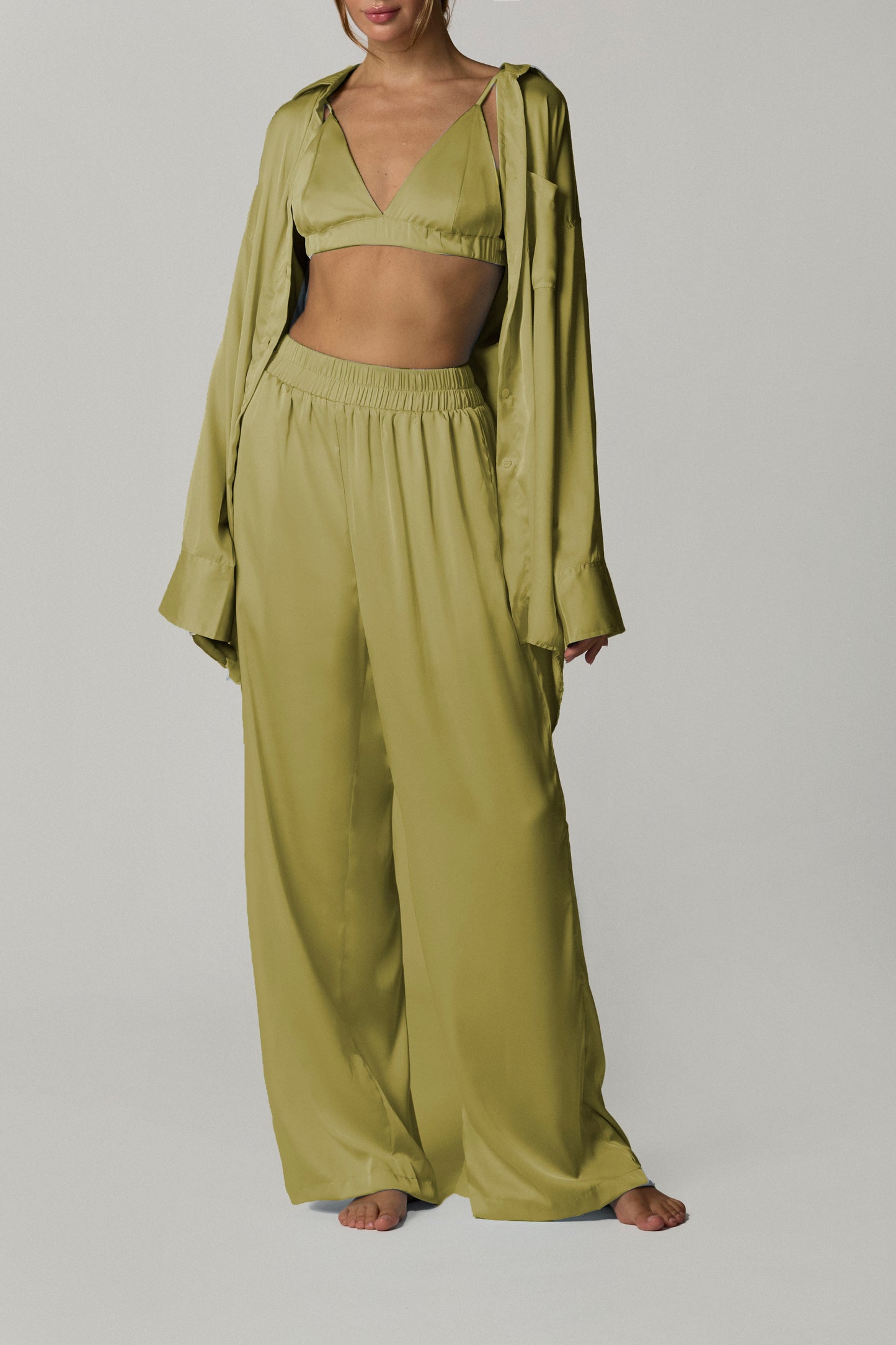 Silk Pants Olive