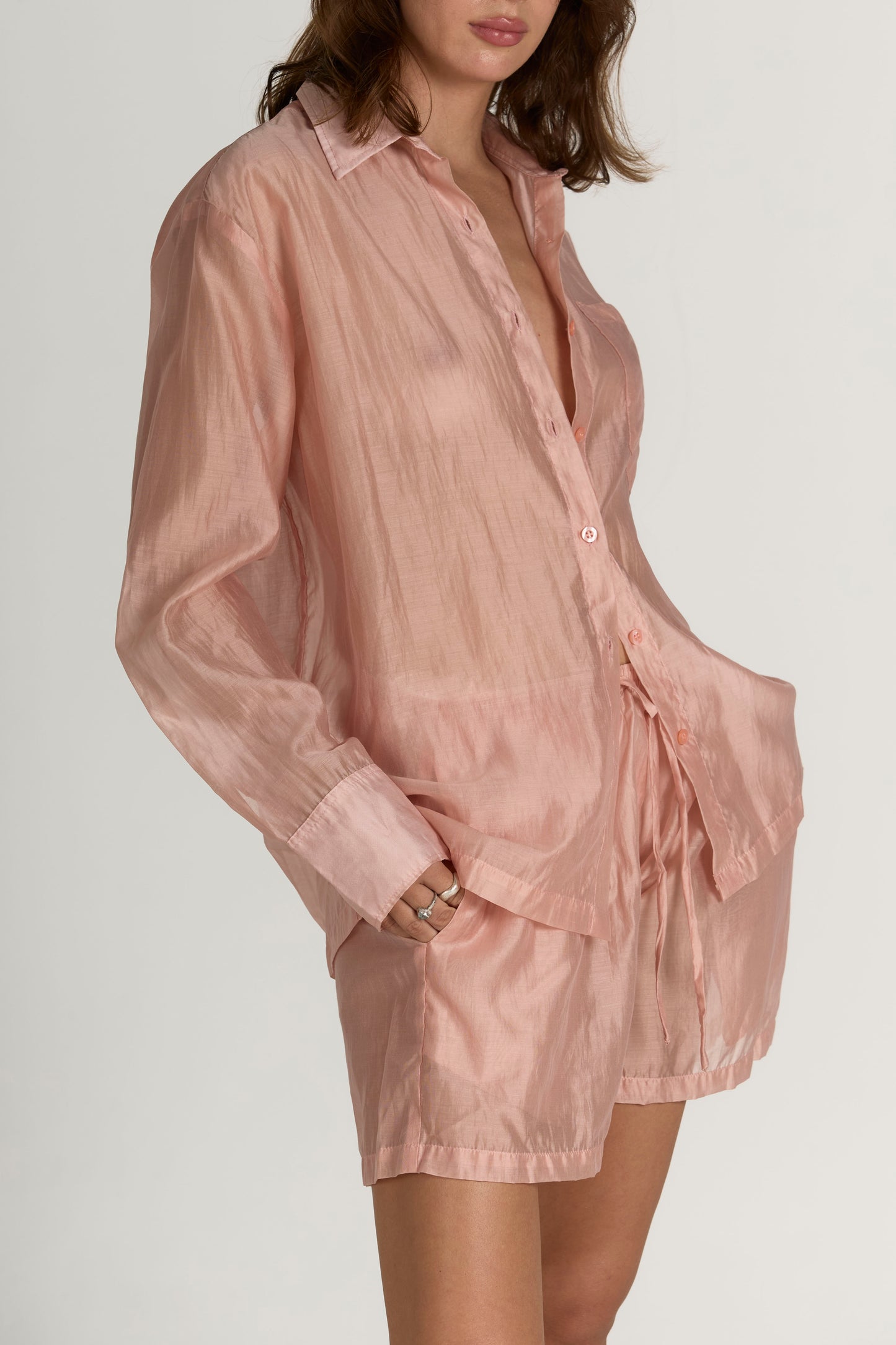 Veil suit cotton pink