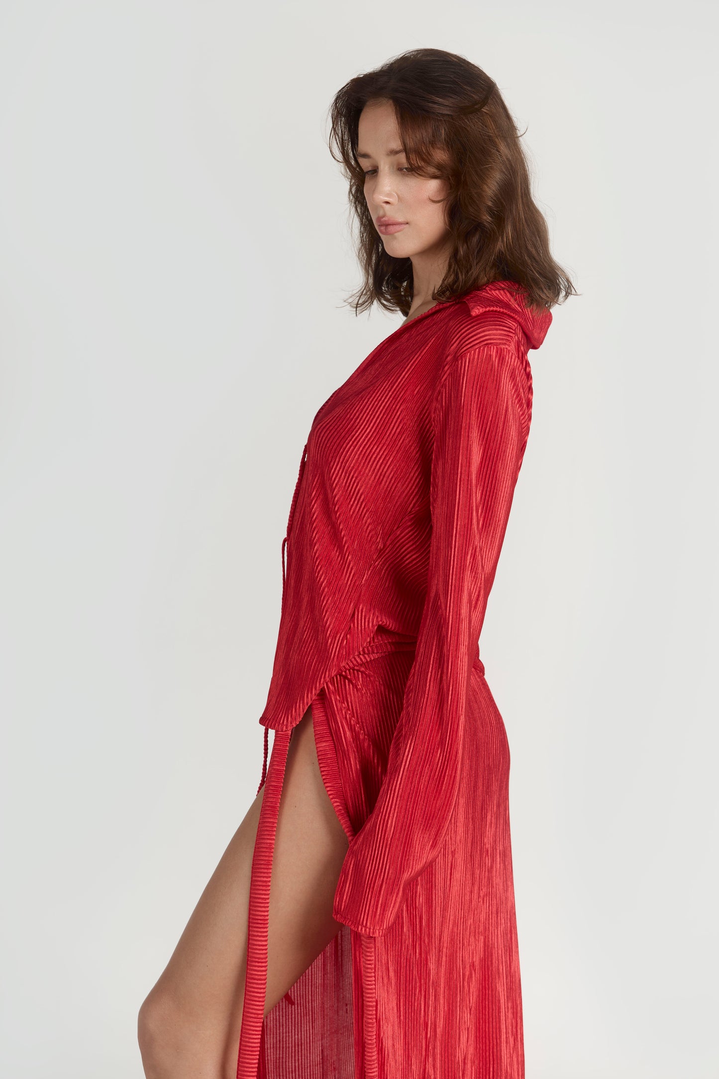 Moonlight Red tie-blouse