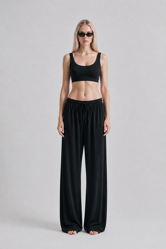 Pants soft cotton black