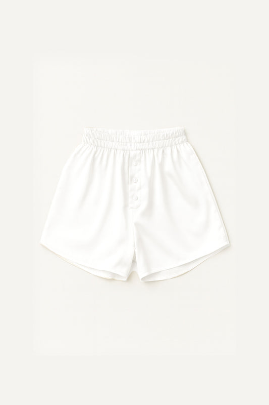 Silk Shorts White