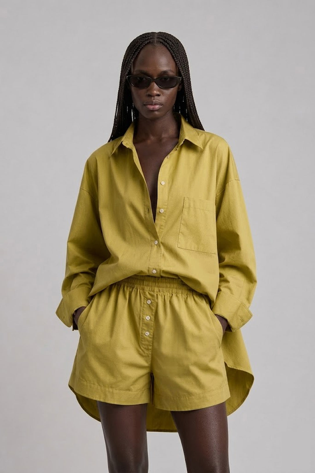 Cotton suits with boxer-shorts yellow