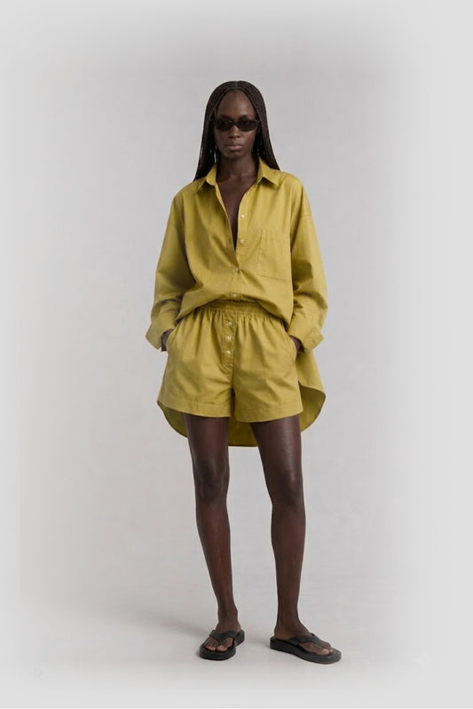 Cotton suits with boxer-shorts yellow